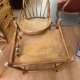 Baby high chair early 20th century thonet style curved wood and cane et you