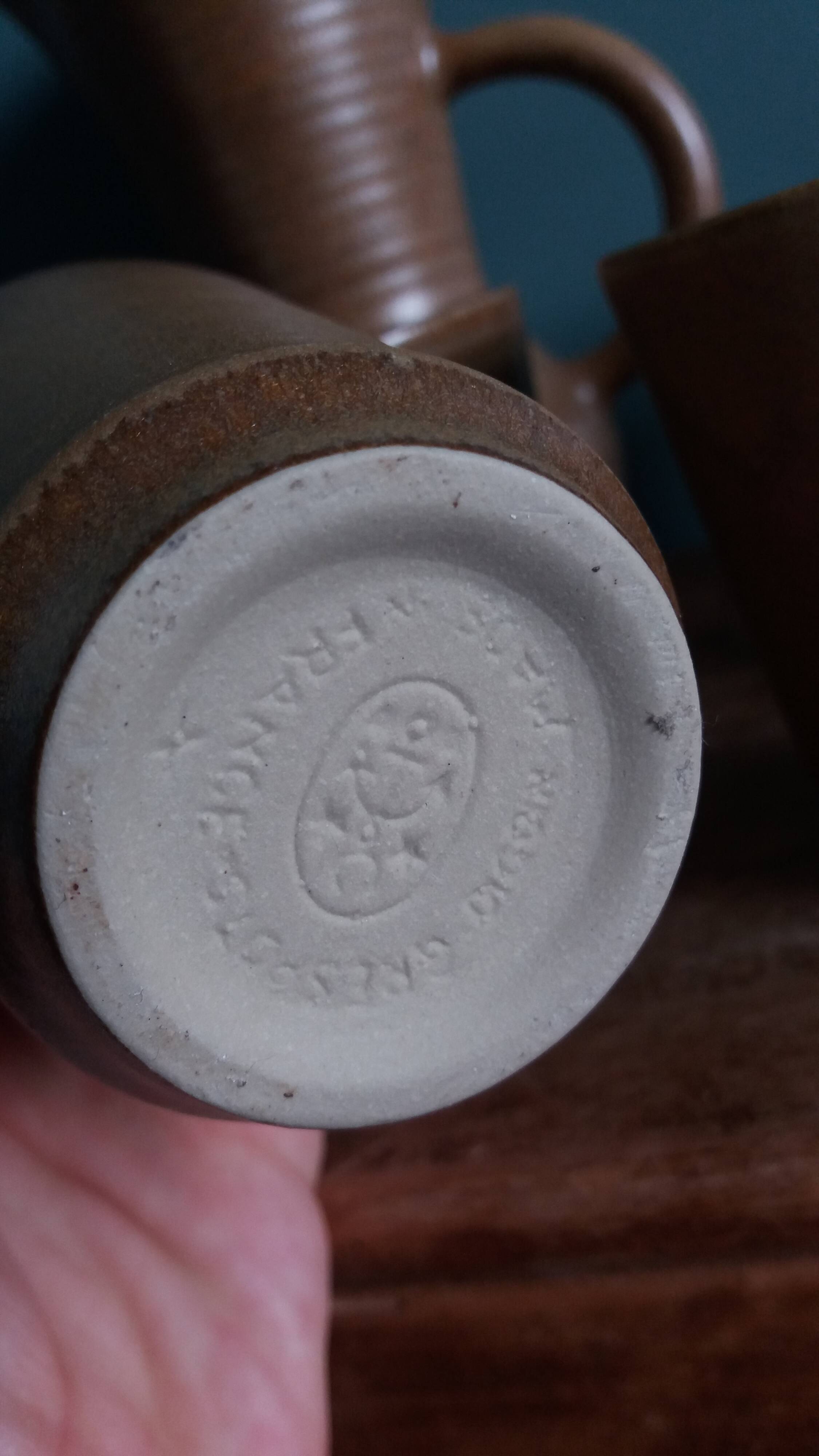 Cider or orangeade service Digoin, jug and stoneware glasses.