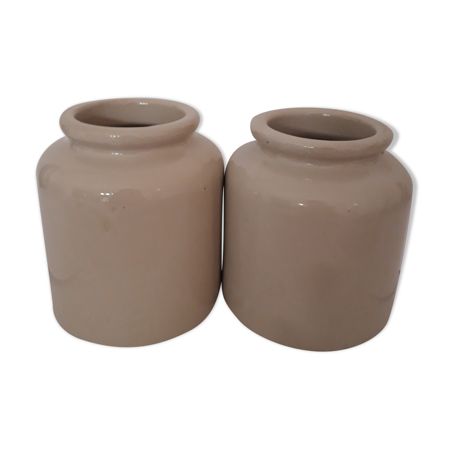 Lot de 2 pots en grès émaillé