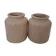 Lot de 2 pots en grès émaillé