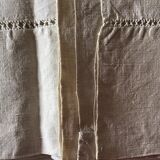 Drap en toile de lin 2 personnes marqué JP