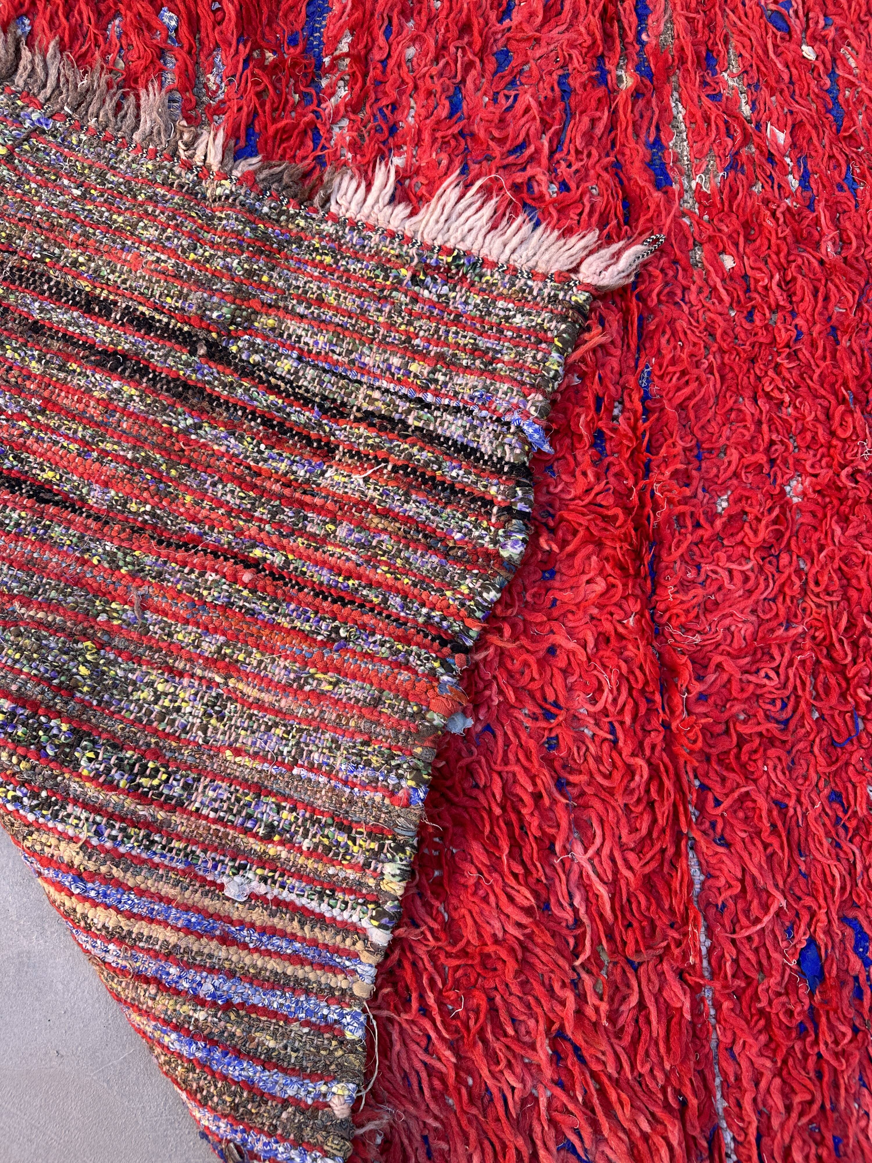 Red Boujad Moroccan rug - 207 x 88 cm