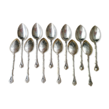 12-spoon box silver metal mocha model "Coffee beans"