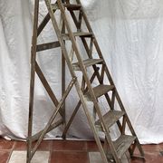 Wooden painter's stepladder in the middle of XX century foldable
