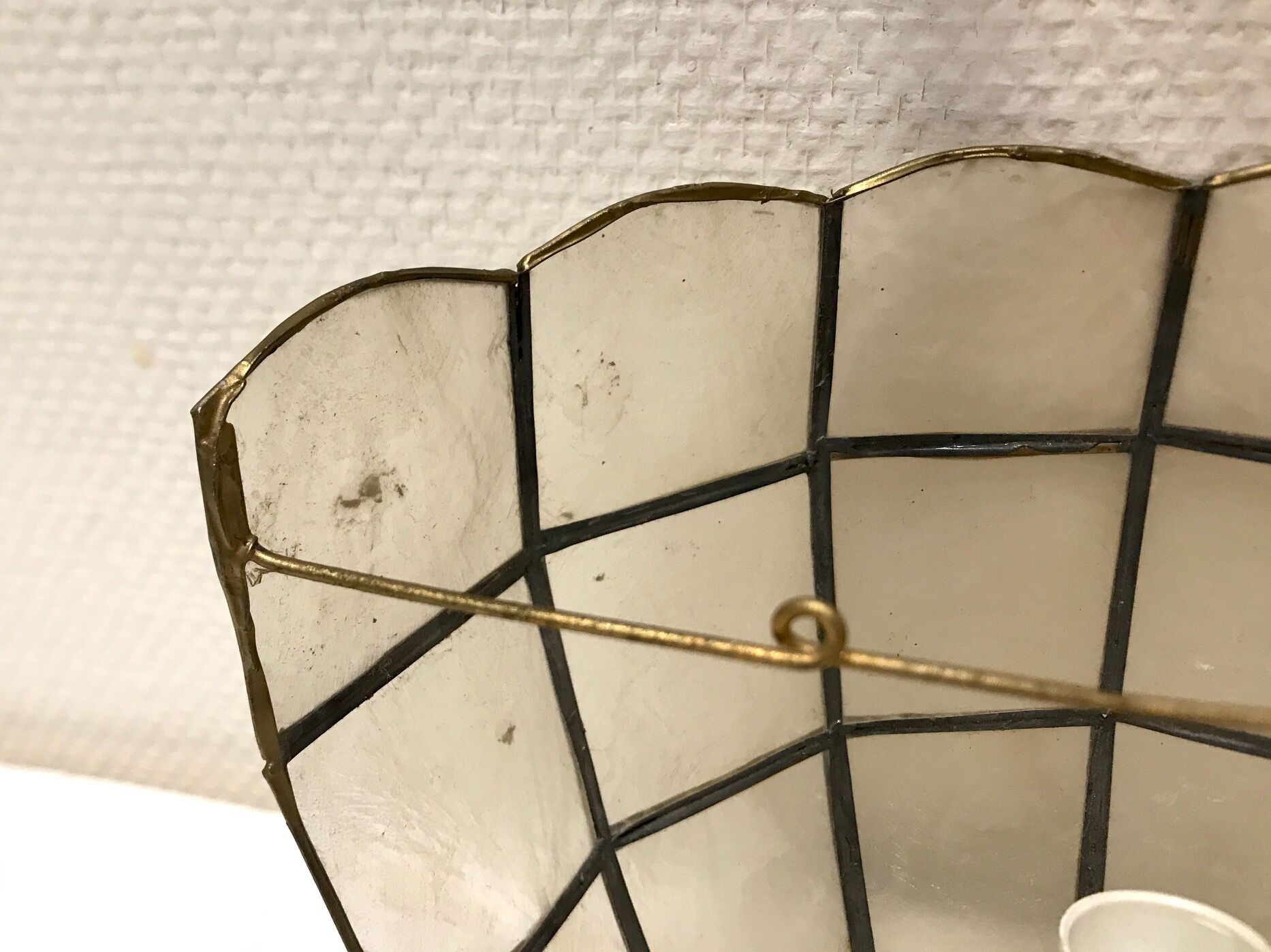 Pair of mother-of-pearl shell sconces