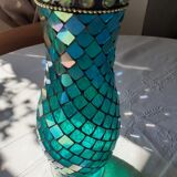 Iridescent faceted vase
