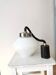 Vintage Pendant Glass Light / White Glass Retro Ceiling Lamp / Mid-century