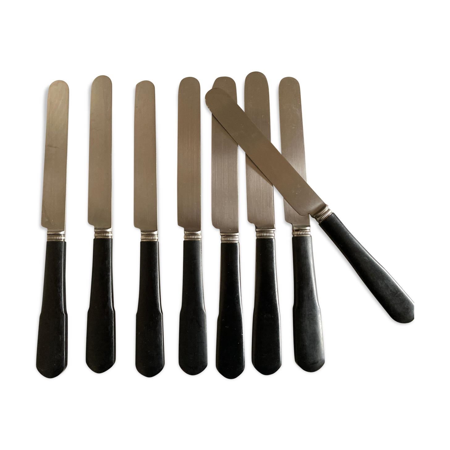 Set of 8 knives Cluny Vieux Paris 1920 black Bakelite handle