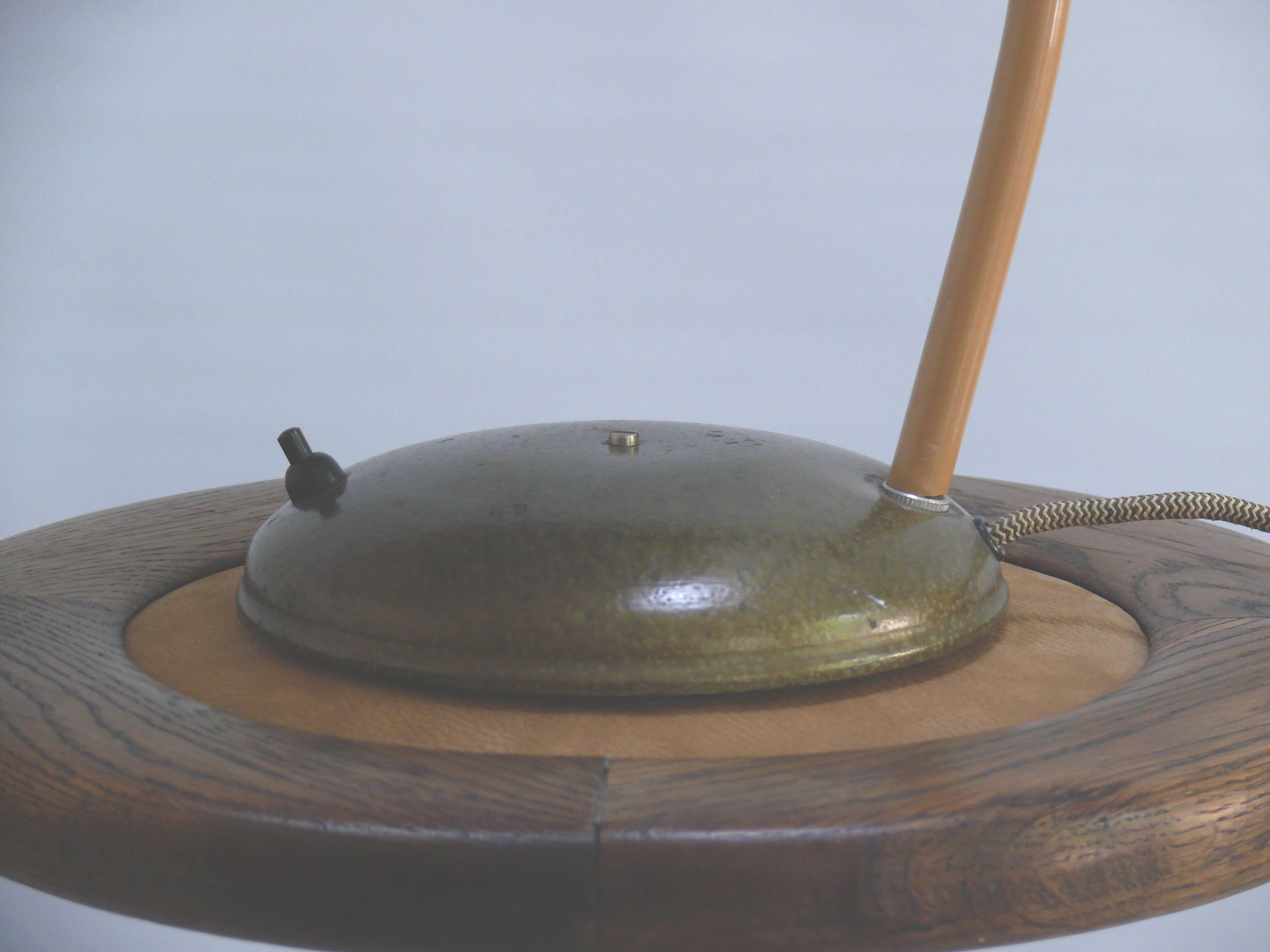 Table lamp, desk lamp with large adjustable shade, mid-century vintage style