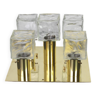 Large frosted glass ceiling light by Murano, Kalmar, Austria, 1960s.