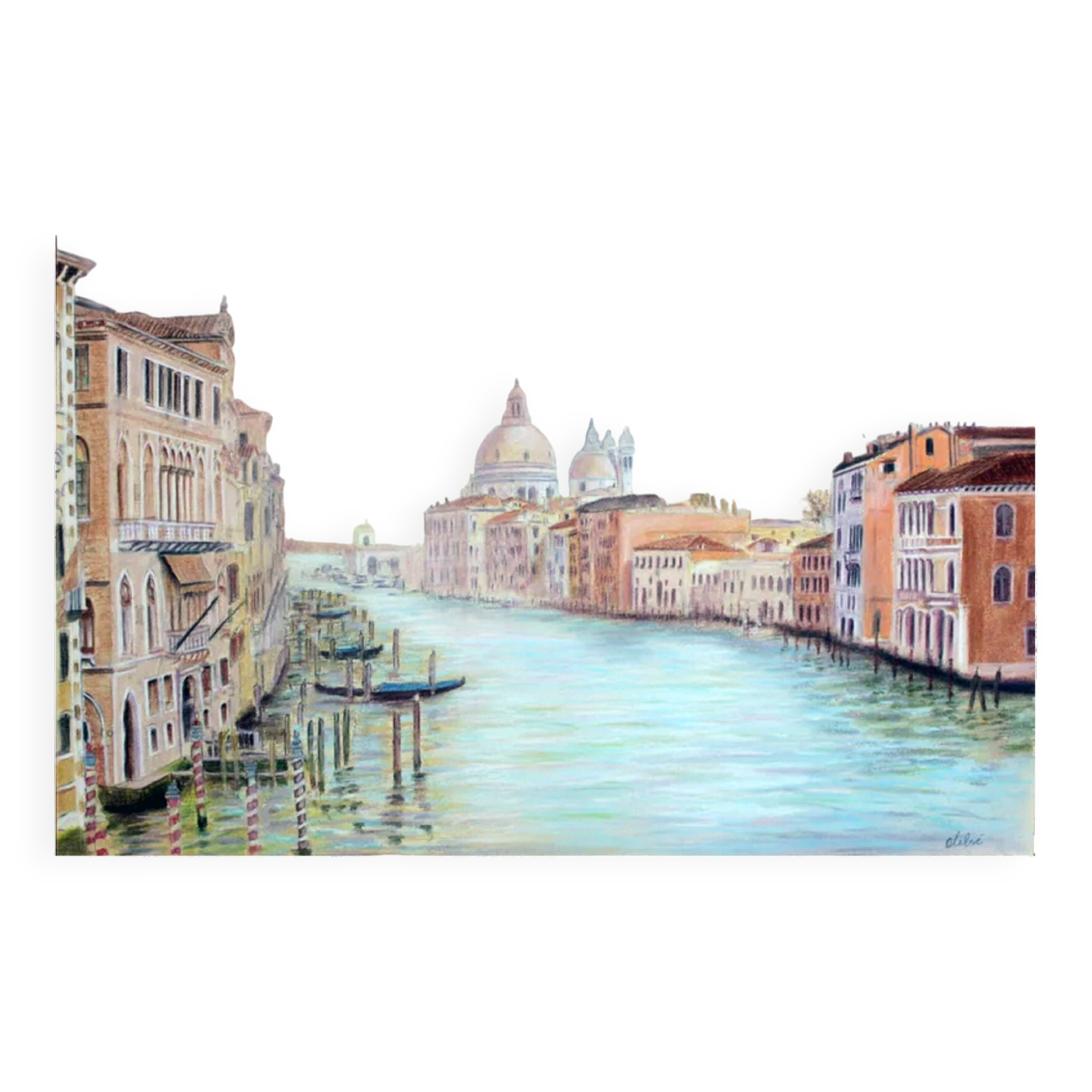 Dibujo de Venecia. Grand canal.