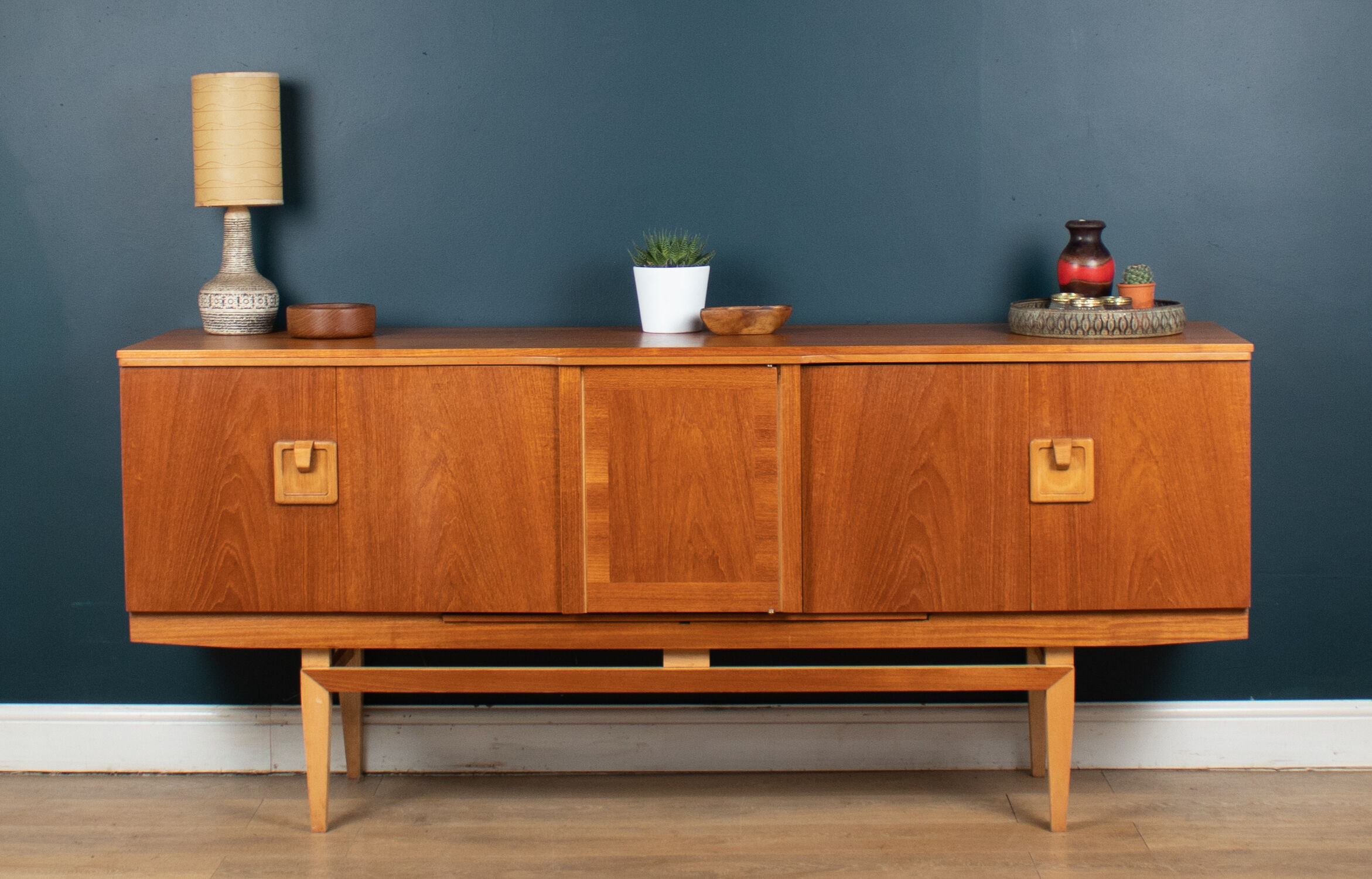 Retro 1960s teak restored beautility mid century sideboard with bar
