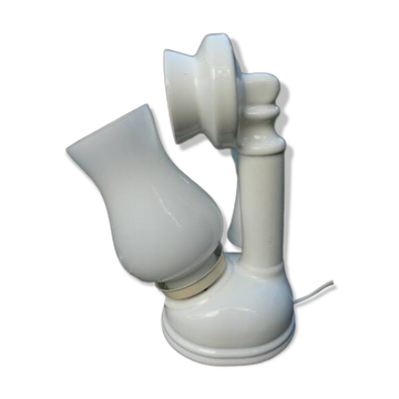 "Telephone" lamp in white ceramic and opaline from the 1970s.