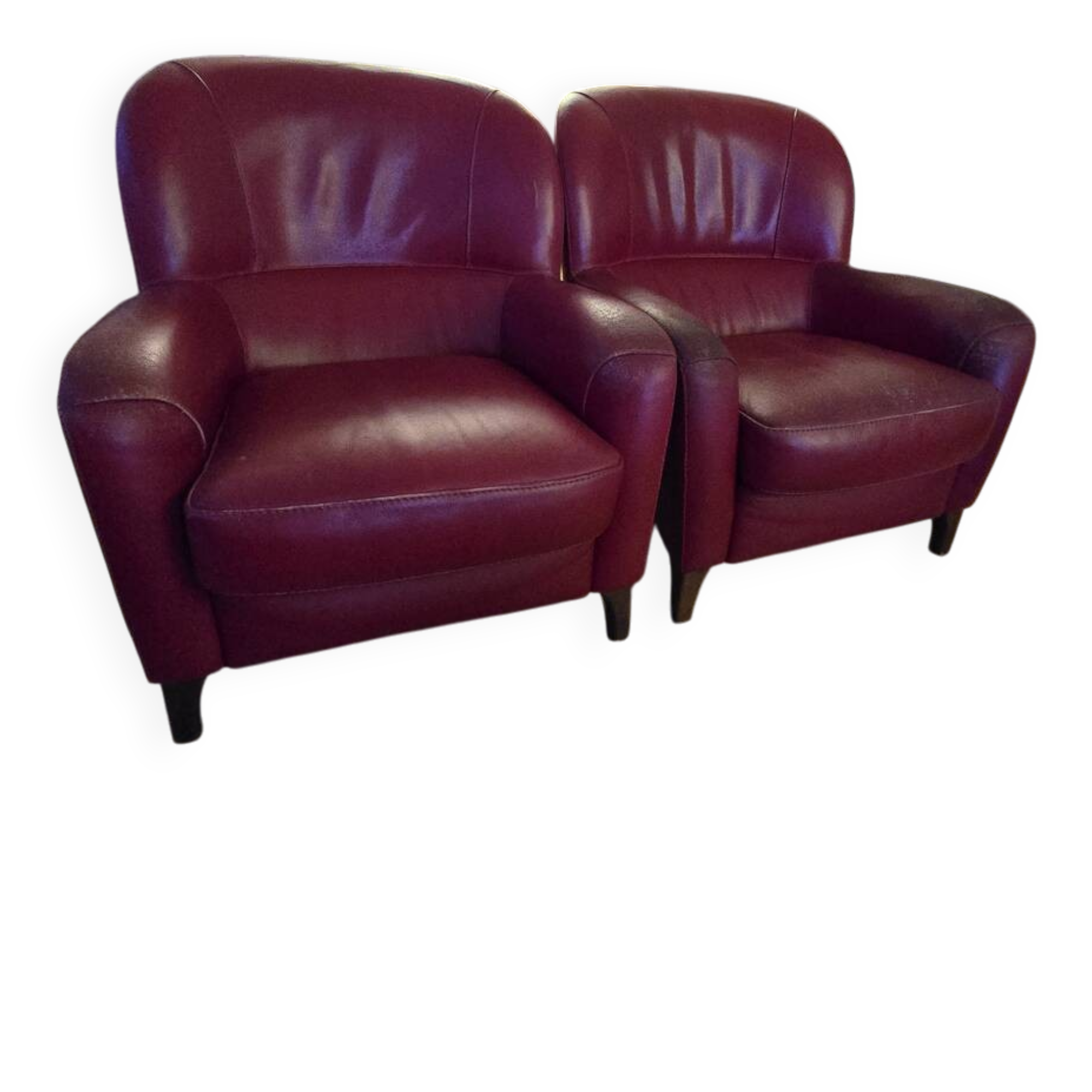 Roche Bobois Club Chairs Full Grain Leather