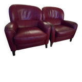 Roche Bobois Club Chairs Full Grain Leather