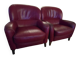 Roche Bobois Club Chairs Full Grain Leather