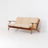 GE-290 3-seater sofa in oak by Hans J. Wegner for Getama