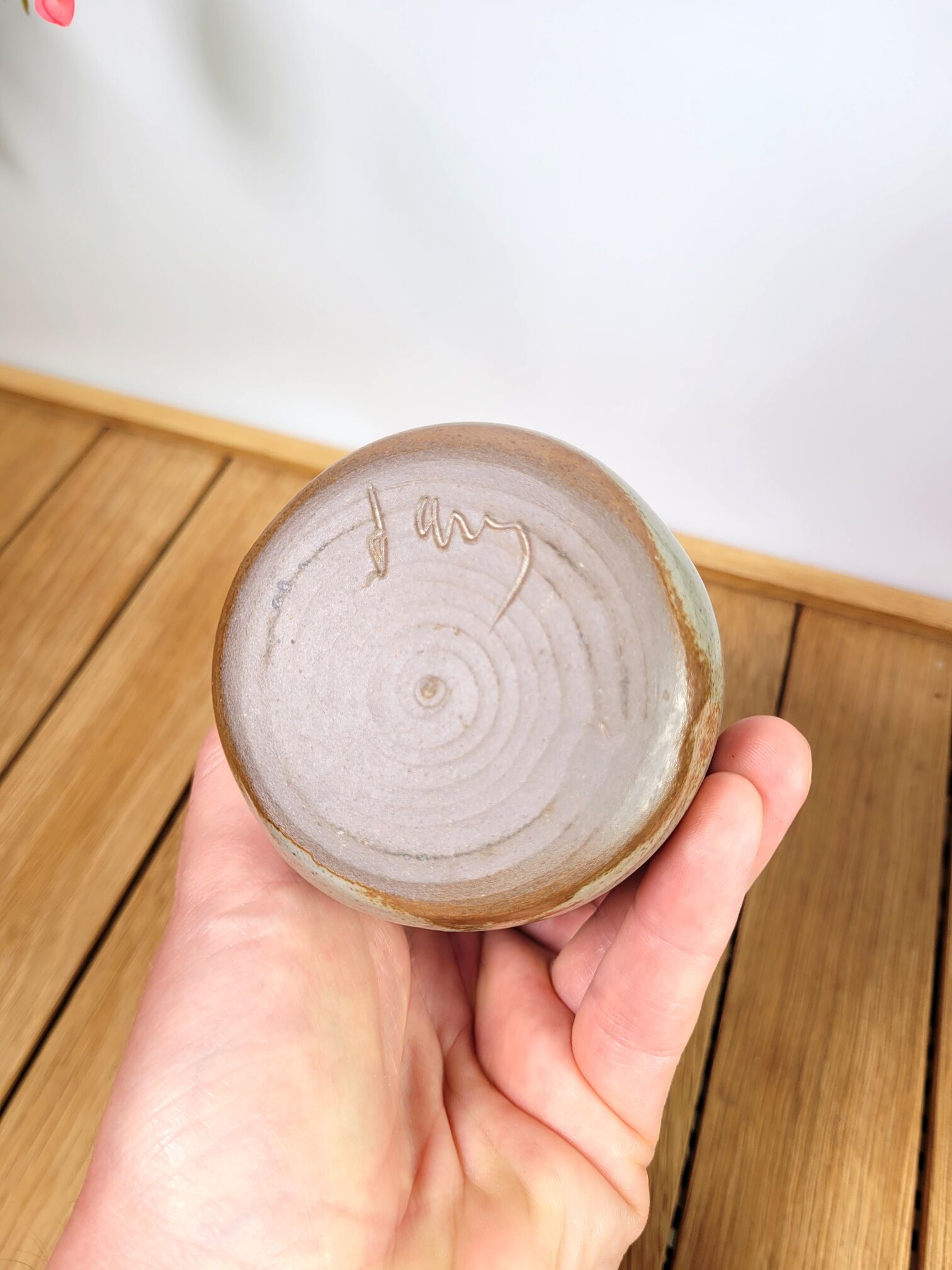 Handmade soliflore vase in glazed terracotta