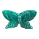 Green glazed ceramic butterfly flower frog