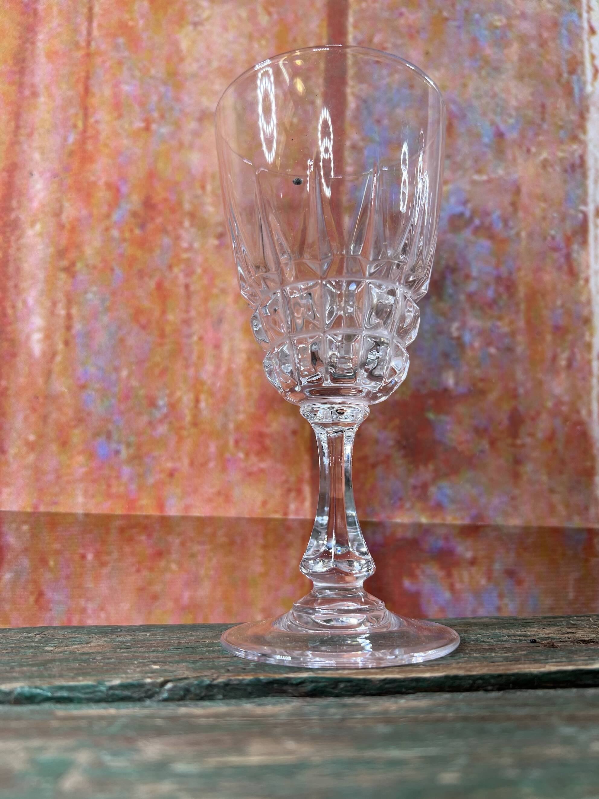 SET OF 6 CRISTAL D’ARQUES POMPADOUR WINE GLASSES HEIGHT 13CM