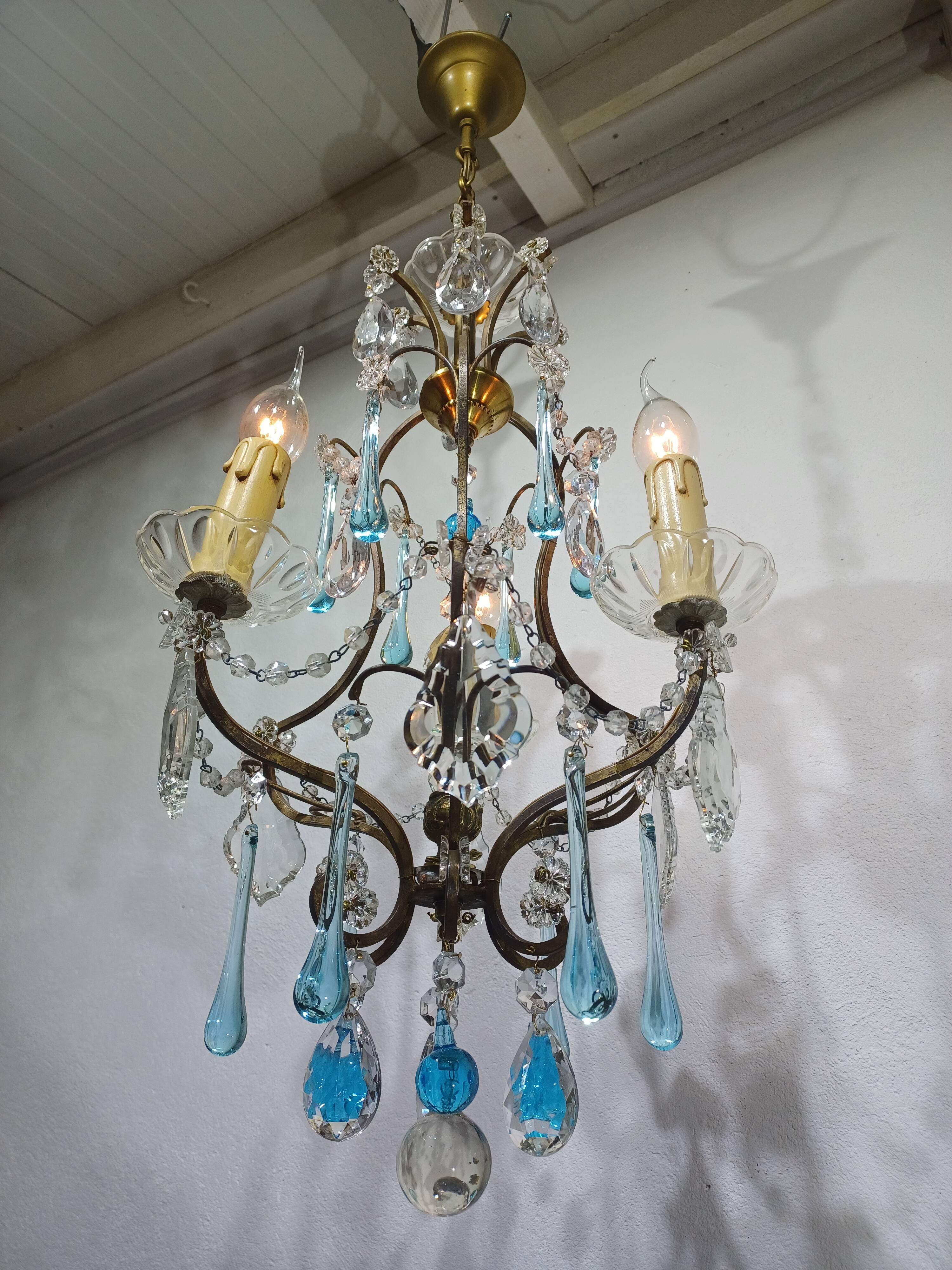 3-light cage chandelier