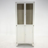 Vintage iron & glass medical cabinet, czechoslovakia