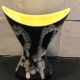 Yellow and black ceramic vase 50s