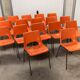 Set of 17 vintage orange chairs 1970