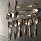 Silver metal spoons