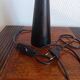 Lampe diabolo en bois noirci