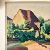 Oil painting on canvas "House and greenery" no. 55