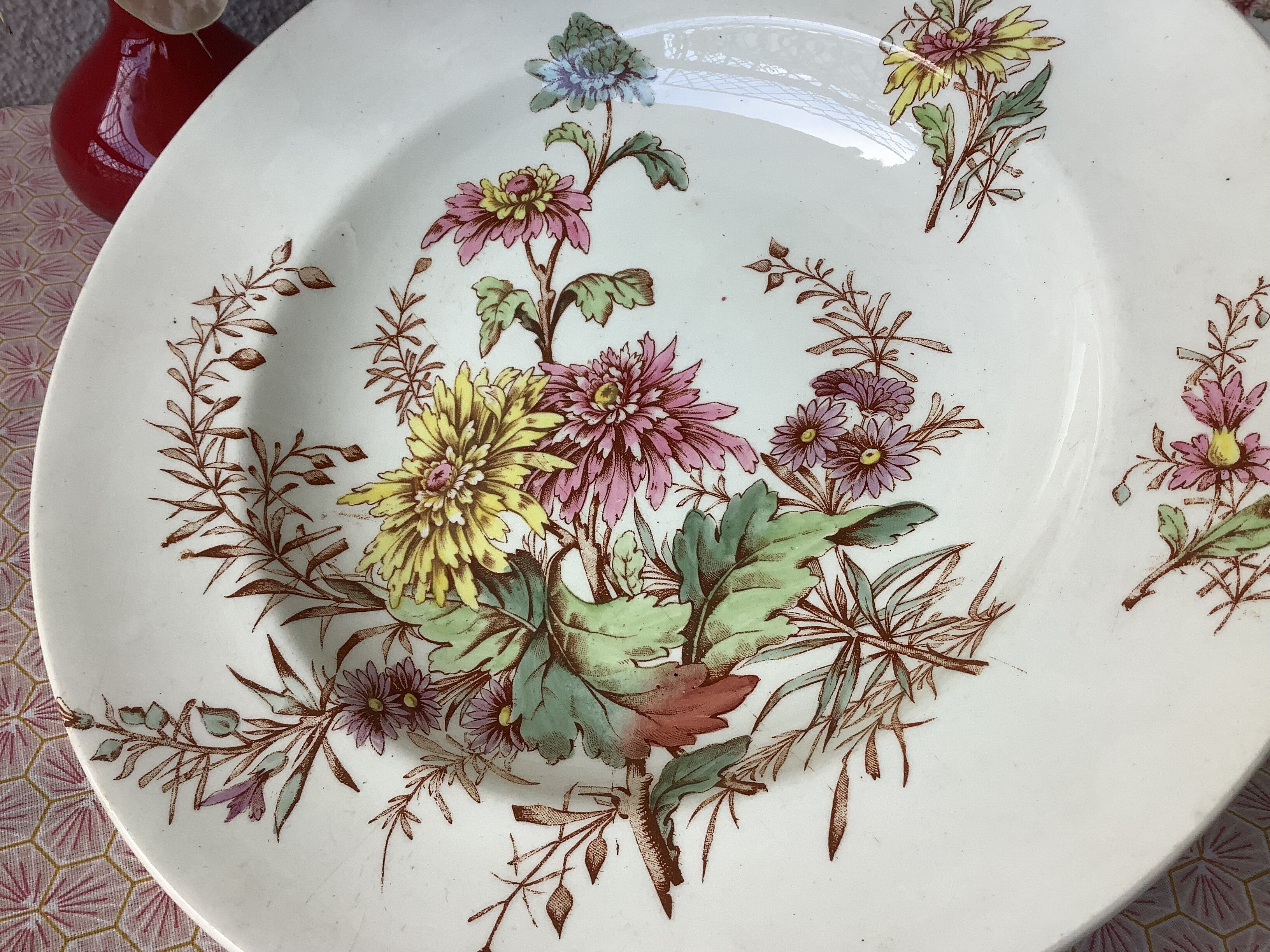 Assiettes Lunéville Keller & Guérin XIXème terre de fer