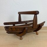Brutalist wooden Scandinavian fruit basket