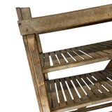 VINTAGE INDUSTRIAL WOODEN SHELF ON WHEELS