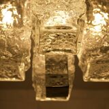 Brutalist “Ice glass” ceiling lamp.