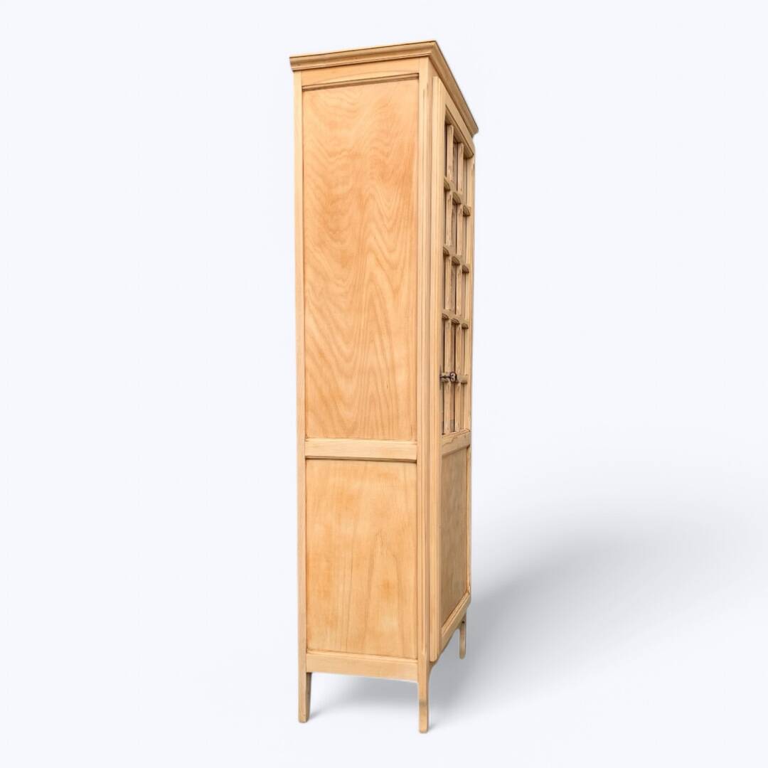 Parisian glass cabinet, raw wood, 1960s