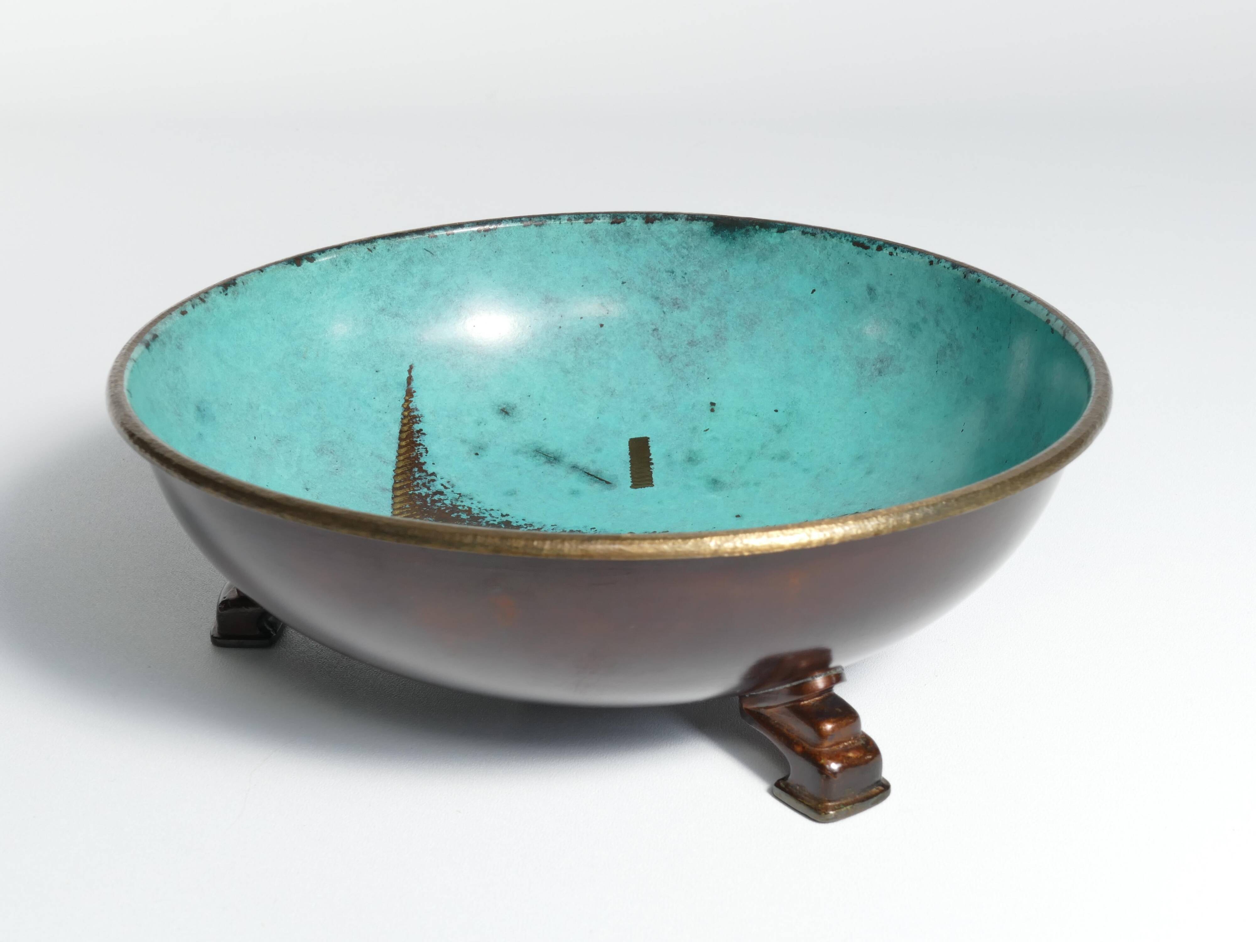 Art Deco Dinanderie Ikora Bowl by WMF, Germany