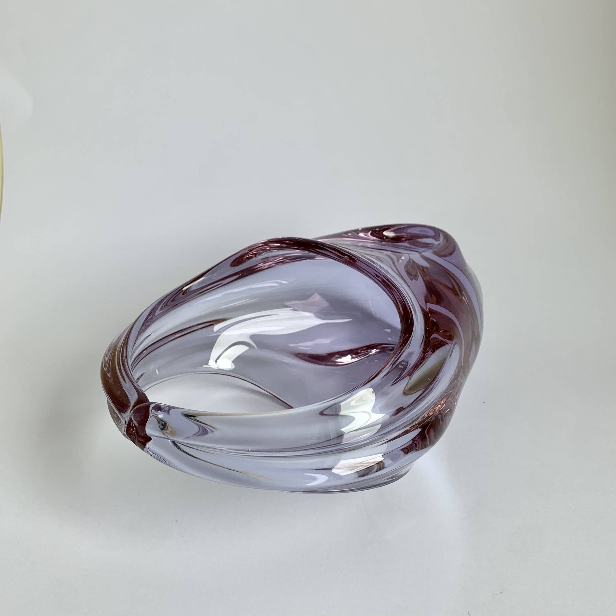 Vintage Art Glass Basket by Miroslav Klinger, 1960s