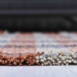 85x325 cm Runner Rug, Blue Terracota Hand made Rug, Made With Wool.