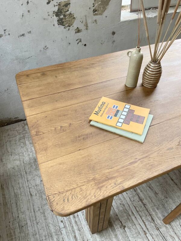 Table de ferme en chêne et hêtre boucher XL