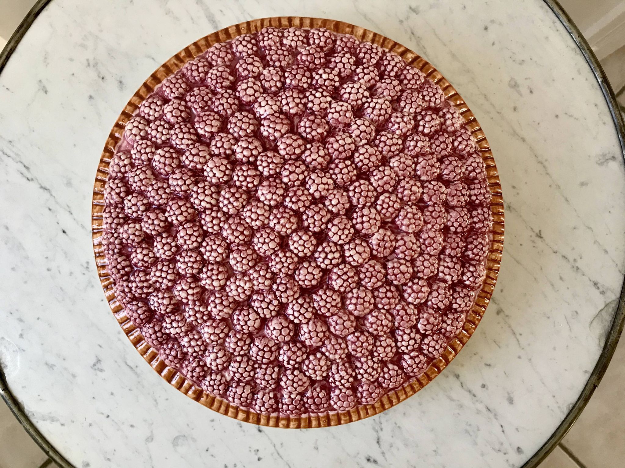 Vintage raspberry slurry pie dish 50s