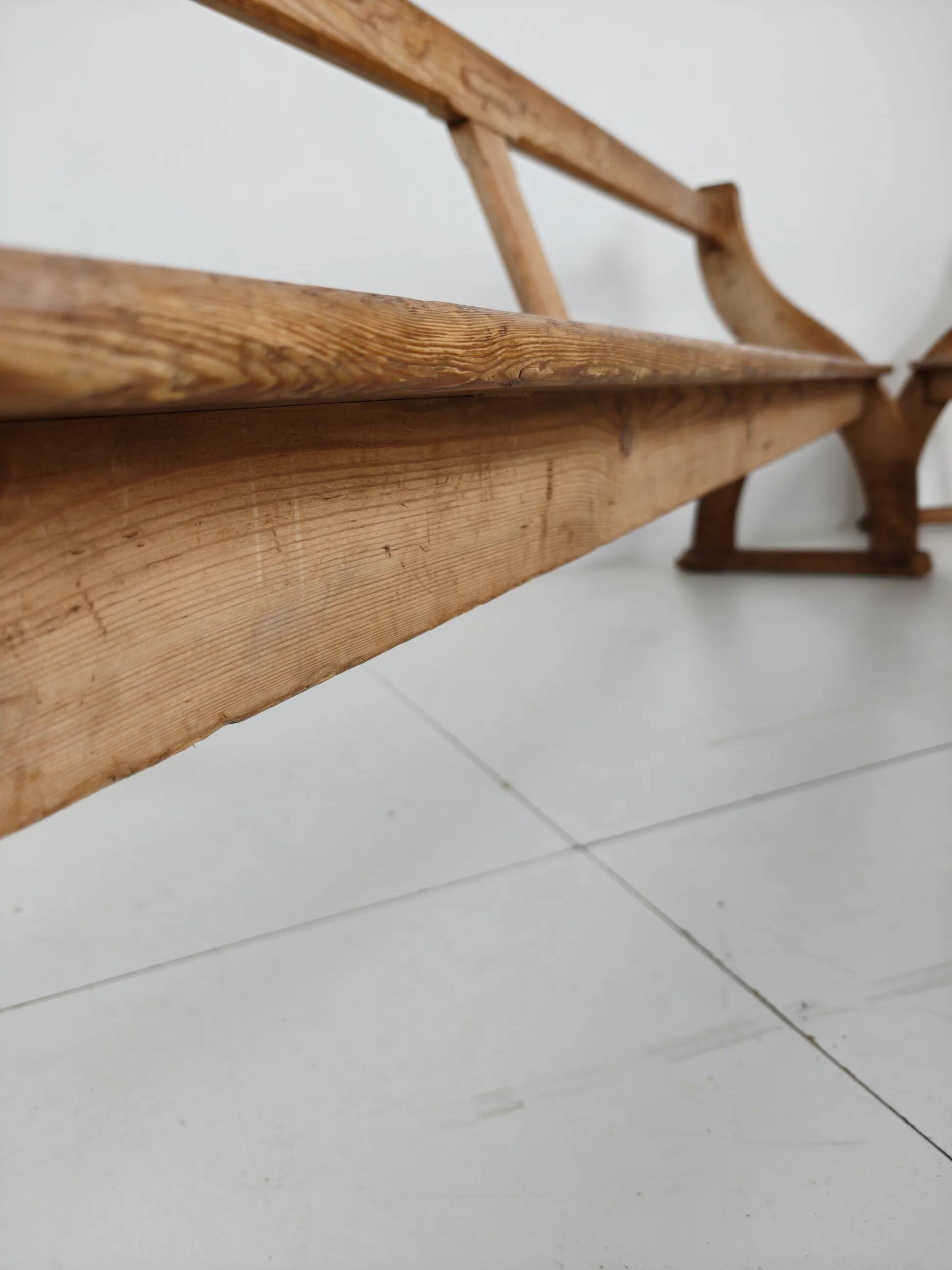 Victorian pitch pine school benches – circa 1900, England