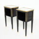 Pair of bedside tables brass brass marble House Jansen 1950