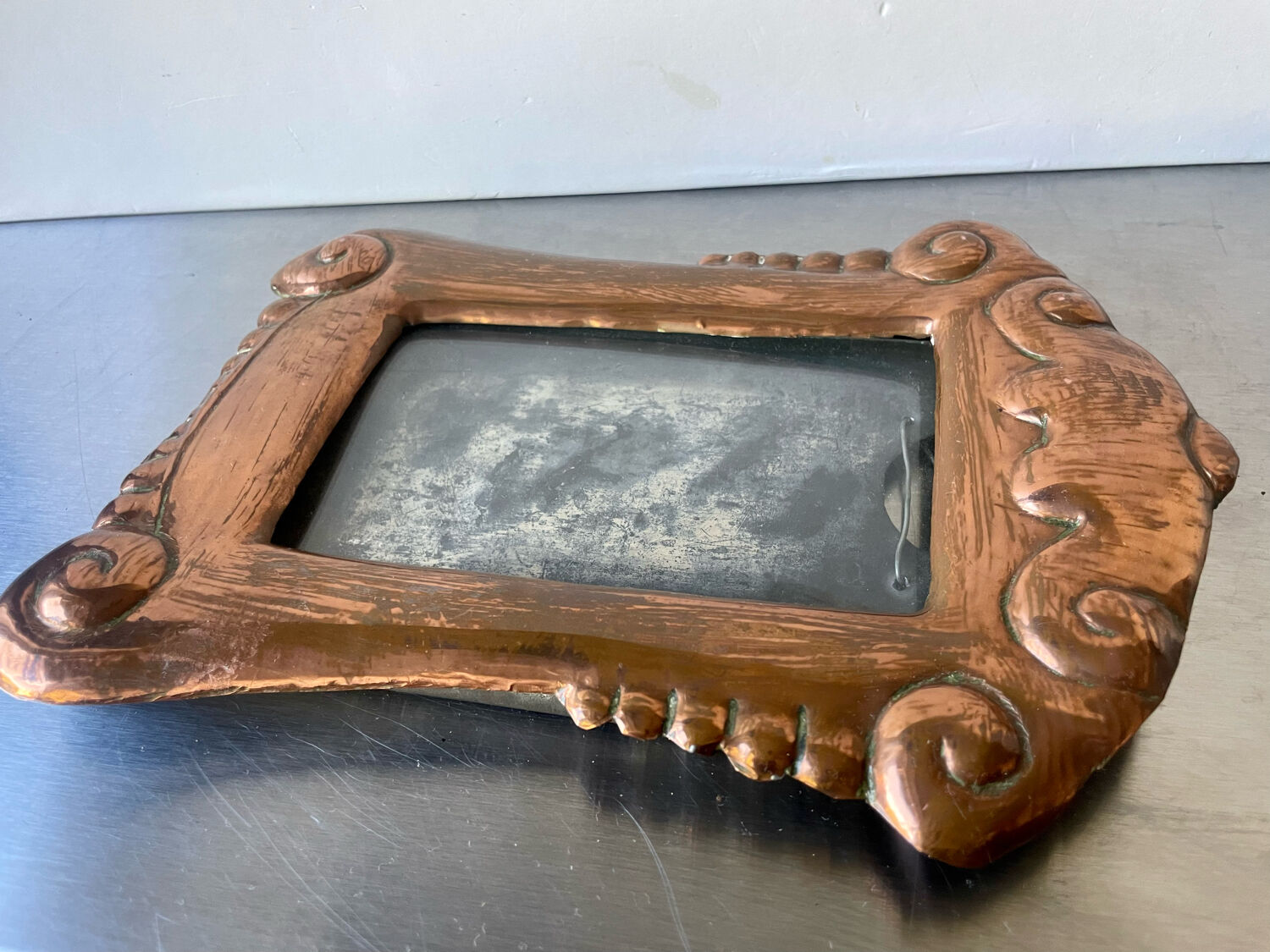 Art nouveau copper metal photo frame