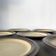 6 Japanese plates in Haniwa Stone glazed stoneware, Arafura model