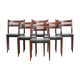 6 chaises scandinaves vintage en palissandre - 1960