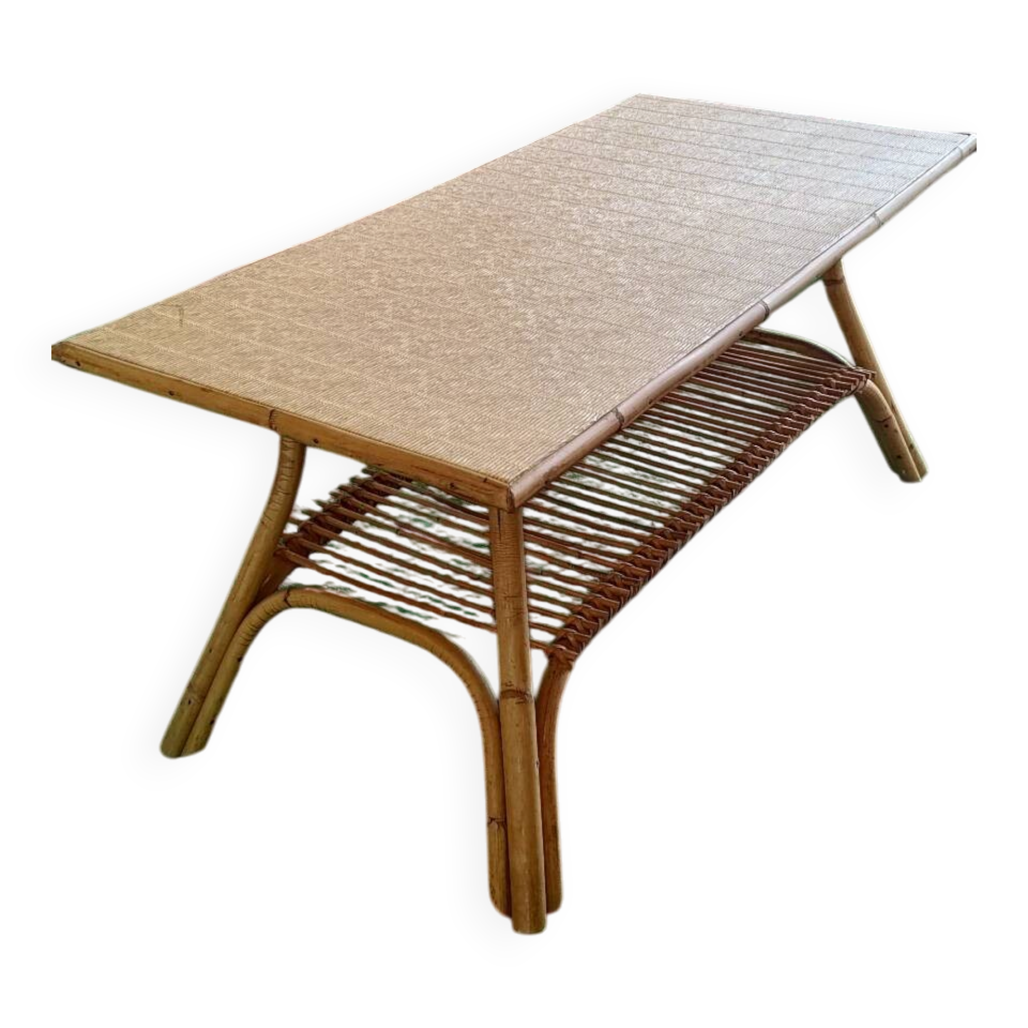 Bamboo rattan coffee table