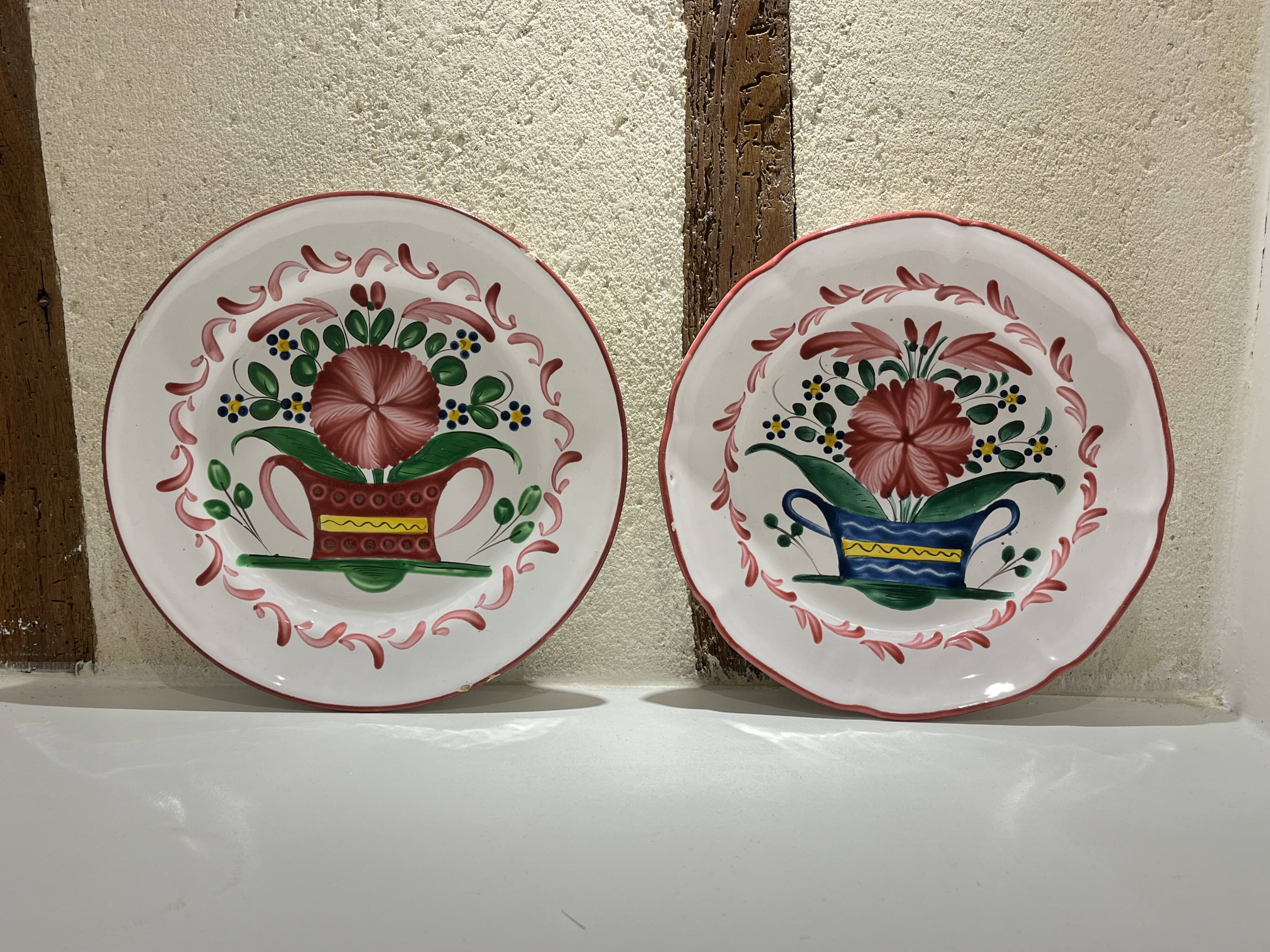 Two very old earthenware plates from the East.