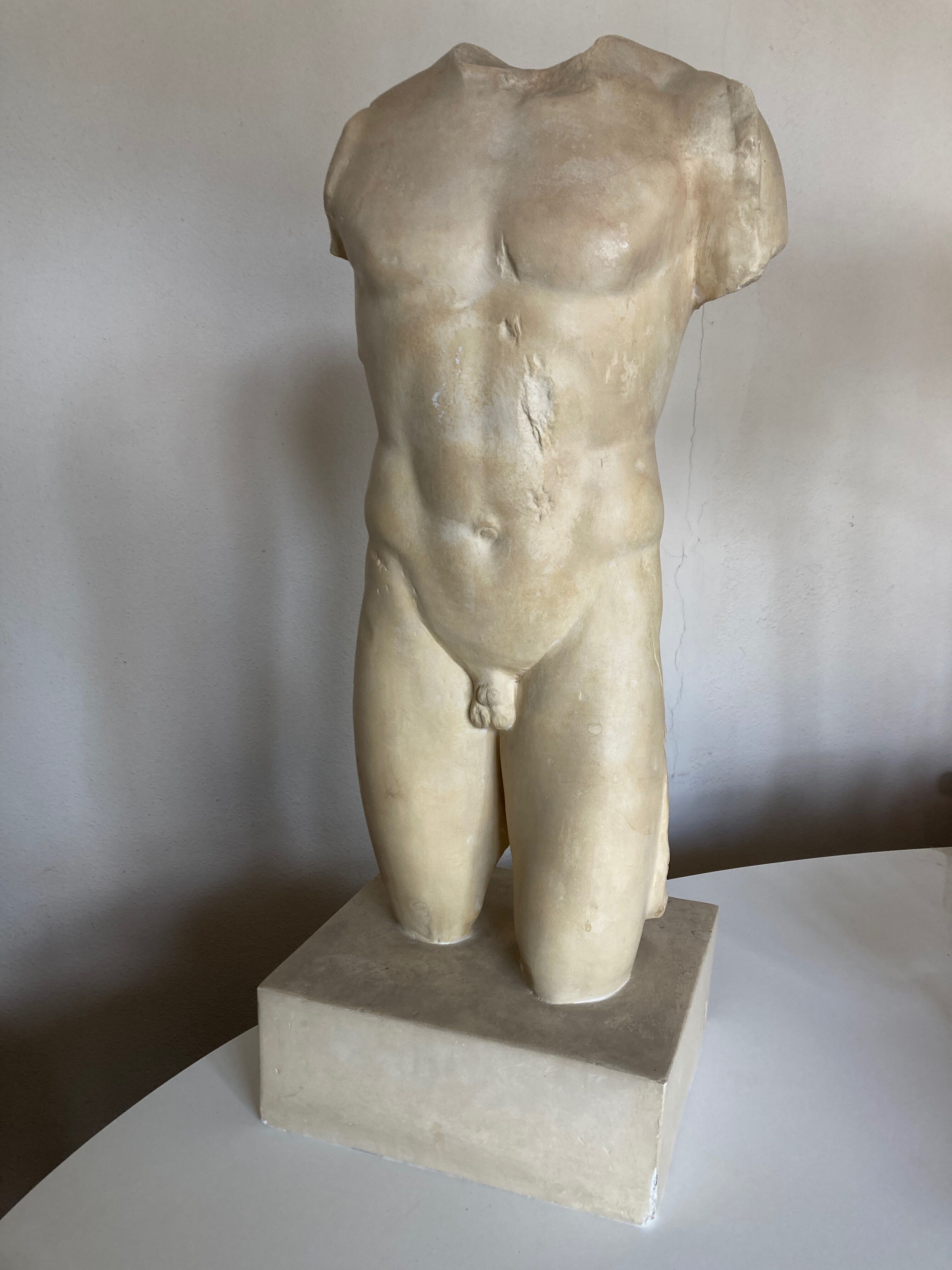 Buste d'Héraclès nu en plâtre XXXL Le Louvre