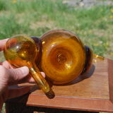 Pourer, Biot amber bubbled glass carafe.